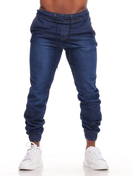 Imagem de Calça Jogger Masculina Slim Sarja e Jeans Com Punho Elástico