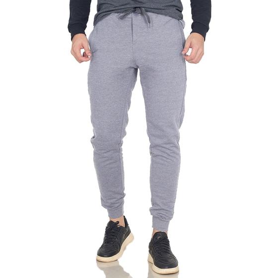 Imagem de Calça Jogger Moletom Masculina Flanelada Lisa Com Punho