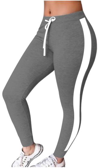 Imagem de Calça Jogger Roupa Feminina Listrada Na Lateral Plus Size