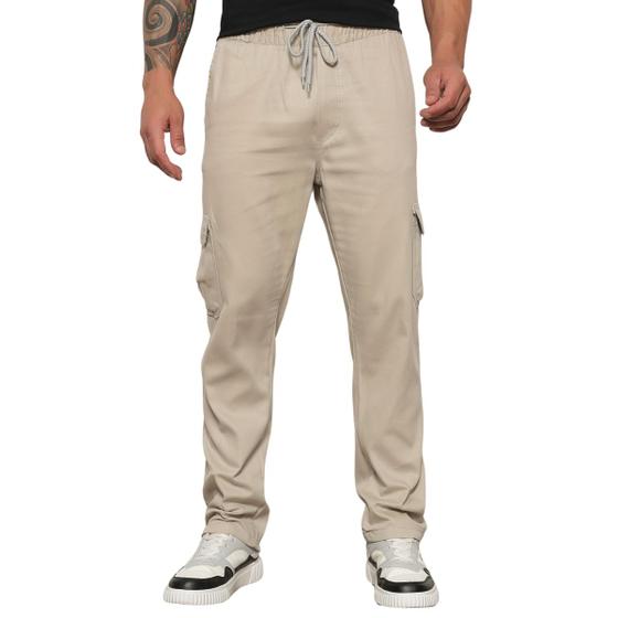 Imagem de Calça Jogger Sarja Cargo Masculina Areia