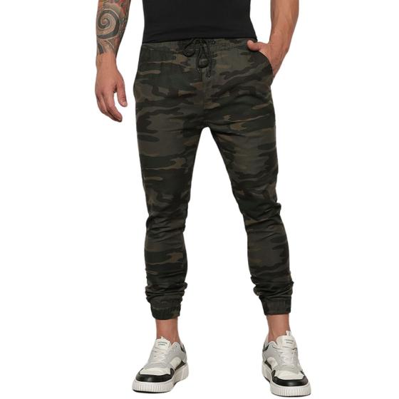 Imagem de Calça Jogger Sarja Masculina Camuflada