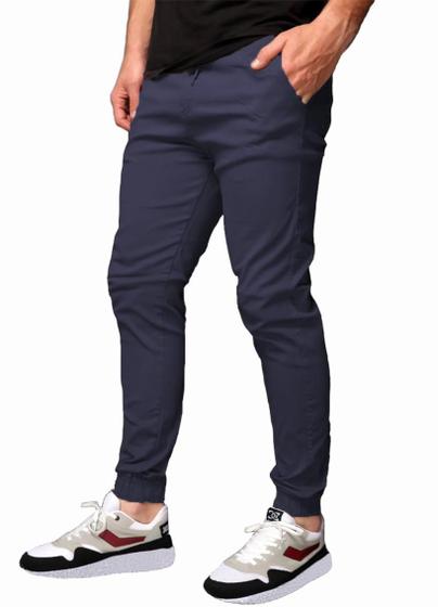 Imagem de Calça Jogger Sarja Masculina Skinny Com Punho