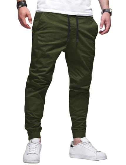 Imagem de Calça Jogger Sarja Masculina Skinny Com Punho