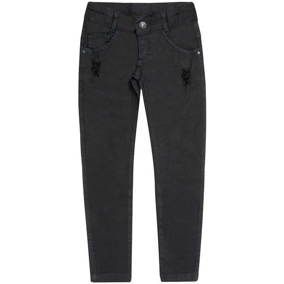 Imagem de Calça Juvenil Look Jeans Skinny Preta - UNICA - 4