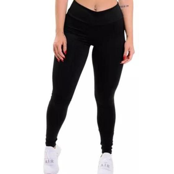 Imagem de Calça Leg Fitness ou Dia a Dia Lisa Feminina Suplex Cós Alto LEGGING MODA VERÃO