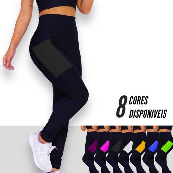 Imagem de Calça Leg Legging COM BOLSOS Cintura Alta Fitness Treino Casual Corrida Academia Cores 656