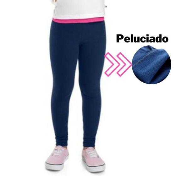 Imagem de Calça Leg Térmica Infantil Juvenil Flanelada Peluciada