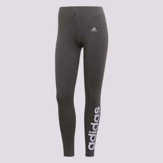 Imagem de Calça Legging Adidas Logo Linear Feminina Cinza Escuro