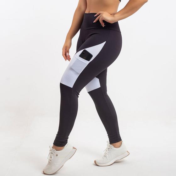 Imagem de Calça Legging Cintura Alta Zero Transparencia Bolso Viére