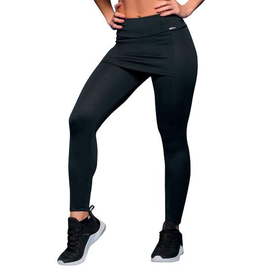 Imagem de Calça Legging Com Saia Fitness Academia Leg Grossa Sem Transparência Esportiva Casual