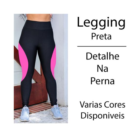 Imagem de Calça Legging Detalhe Suplex Colorido Leg Academia Fitness