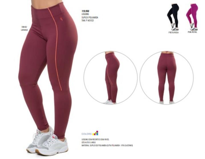 Imagem de Calça legging elite vinho/laranja - 119950