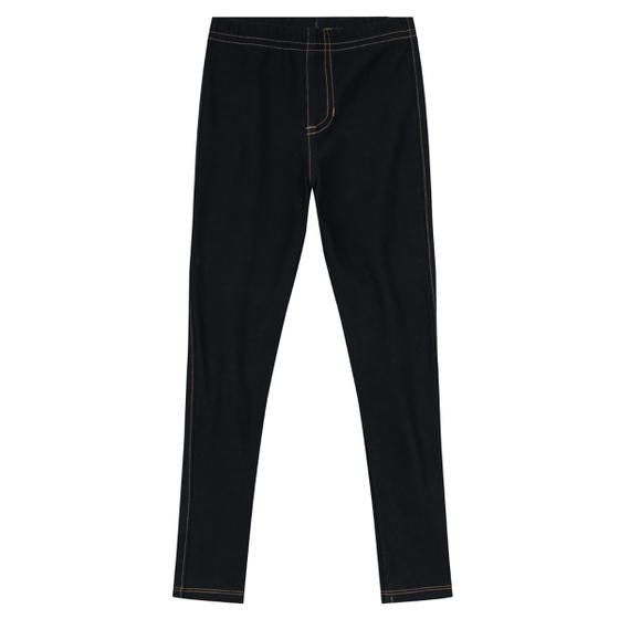 Imagem de Calça Legging Em Cotton Jeans Infantil Menina Preto Brandili