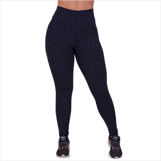 Imagem de Calça Legging Feminina Cós Alto Suplex Poliamida Academia Animal Print 