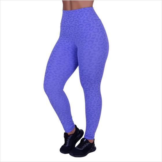 Imagem de Calça Legging Feminina Cós Alto Suplex Poliamida Academia Animal Print 