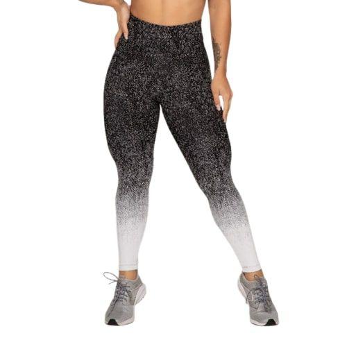 Imagem de Calça Legging Feminina Degradê Zero Transparência Cintura Alta Poliamida Suplex Fitness Academia