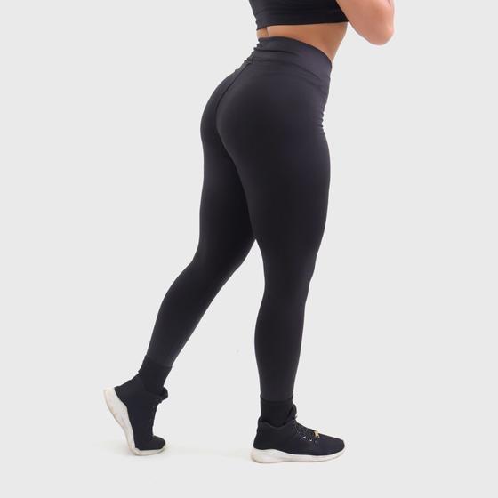 Imagem de Calça Legging Feminina Preta Lisa Dia A Dia Academia Treino Exercício Funcional