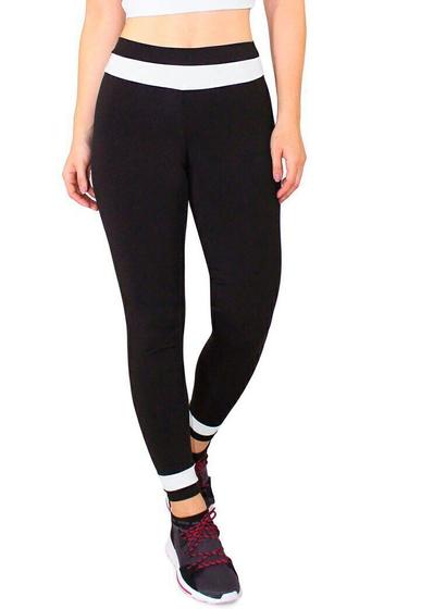 Imagem de Calça Legging Fitness Academia Premium Luxo Preto/BrancoLC41