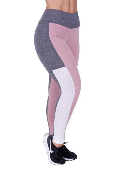 Imagem de Calça legging fitness bicolor com tela nas laterais mescla com romance