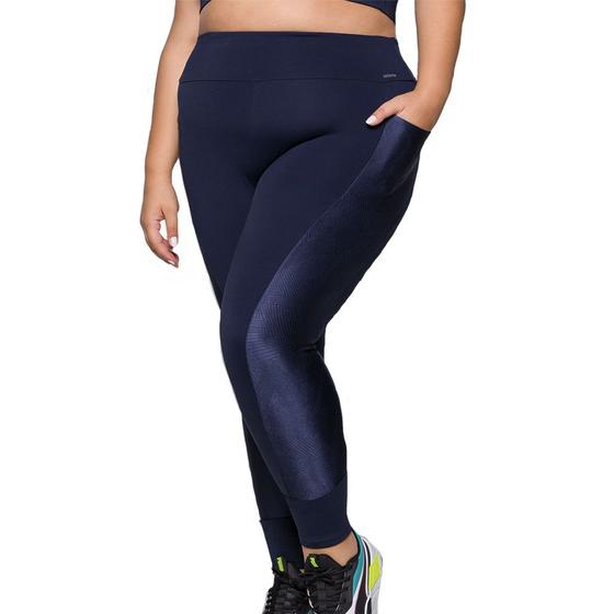 Imagem de Calça Legging Fitness Plus Size Com Bolsos e Recorte Lateral Selene Original Feminina Para Academia