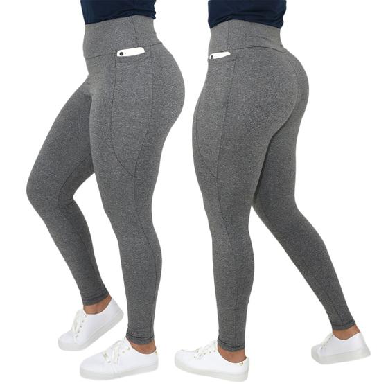 Imagem de Calça Legging Flanelada Feminina Com Bolso Térmica Forrada Suplex Cós Alto