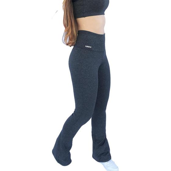 Imagem de Calça Legging Flare Bailarina  Cós Cintura Alto Cinza Mescla