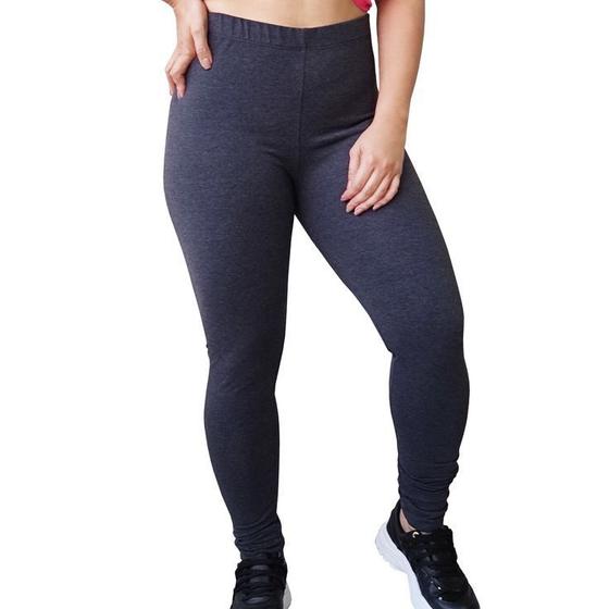 Imagem de Calca Legging Hering Feminina Mescla Cinza Escuro Cós Alto 05P7MD3EN