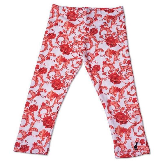 Imagem de Calça Legging Infantil Floral Laranja Toffee - Nº03