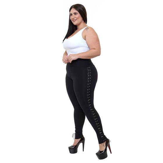 Imagem de Calça legging lipo modeladora faixa ilhós inteira