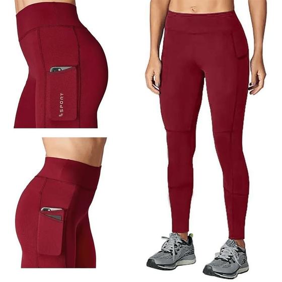 Calça Legging Lupo Feminina AF Run Pocket - 76113-001- Vinho - Calça ...