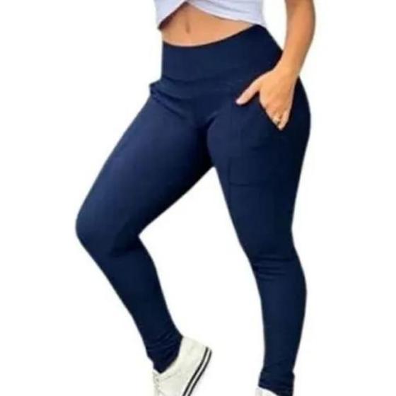 Imagem de Calça Legging Montaria Gorgurão Com Bolsos Tecido Canelado Grosso