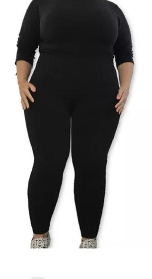 Imagem de Calça Legging Plus Size Flanelada Forrada Cintura Alta