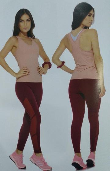 Imagem de calça legging recortada com transparencia lateral coz duplo