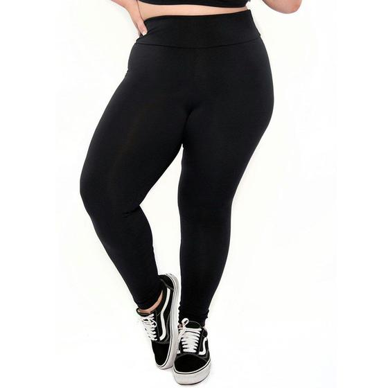 Imagem de Calça Legging Selene Básica Fitness Plus Size Feminina - Preto