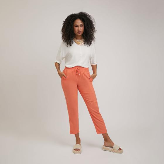 Imagem de Calça Lisboa Feminina Casual em Linho Coral