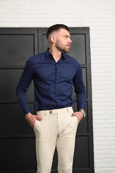 Imagem de Calça masculina alfaiataria linho com elastano