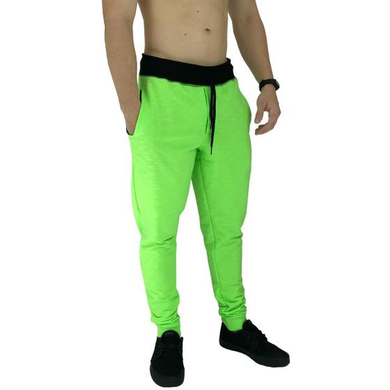 Imagem de Calça Masculina Cores Vivas Fluorescente Sport MXD Conceito Slim Básico Moletom