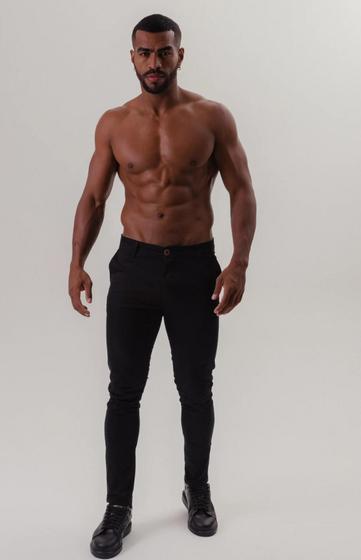 Imagem de Calça masculina esporte fino slim tendência Preto