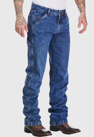 Imagem de Calça Masculina HNO Jeans Carpinteira Country Reforçada azul