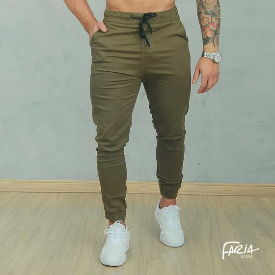 Calça Jogger Masculina CalÃ§a Moletom Verde Militar Calça