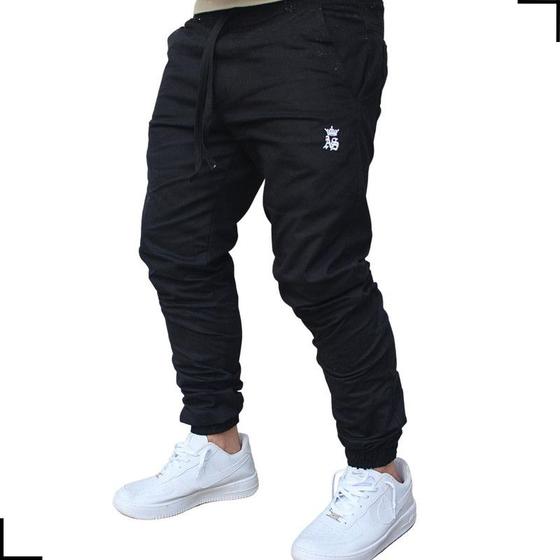 Imagem de Calça Masculina PRETA Jogger Jeans Sarja VISIONARY