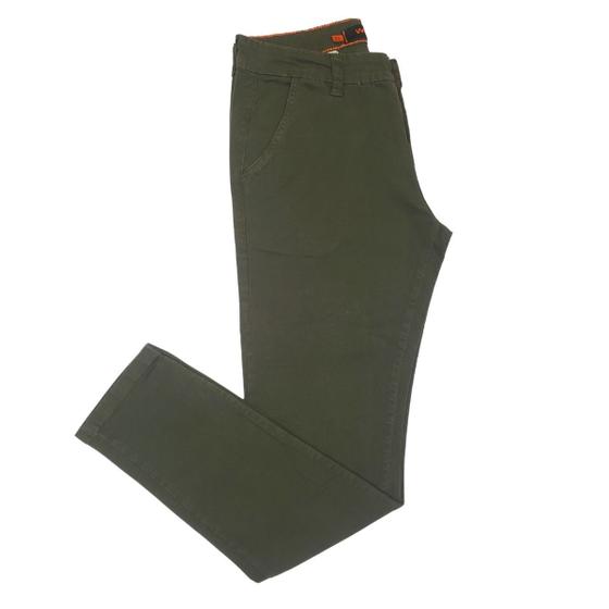 Imagem de Calça Masculina Sarja com Elastano Bolso Chino Alfaiataria Social Wolfgan