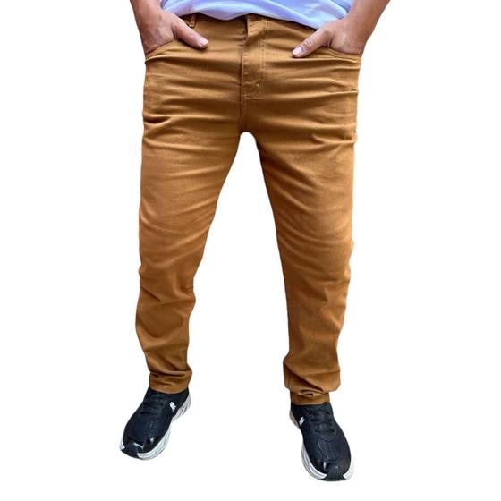 Imagem de Calça Masculina sarja jeans com elastano basica lançamentos envio rapido