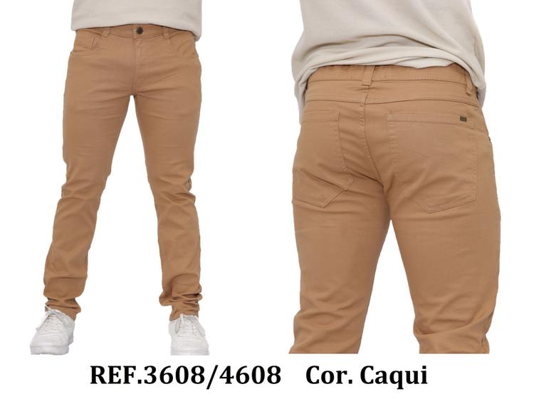 Imagem de Calça Masculina Sarja Slim Fit Colorida Elastano Malloy