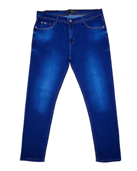 Imagem de Calça Masculina Skinny Jeans Escuro Plus Size