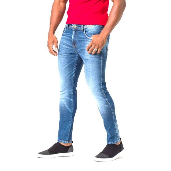 Imagem de Calça Masculina Skinny Jeans Estonado Azul Zune