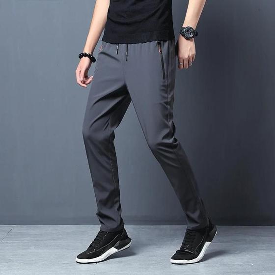 Imagem de Calça Masculina Slim Fit - Secagem Rápida, Seda Gelada, Estilo Coreano