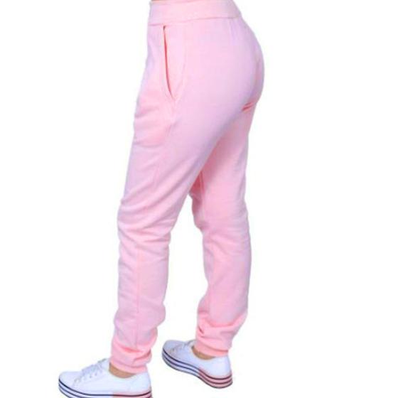 Imagem de Calça Moletom Casual Feminina Swag Lisa Jogger