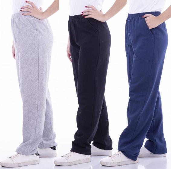 Imagem de Calça moletom flanelada unissex com bolsos