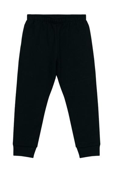 Imagem de Calça Moletom Flanelado com Punho Infantil Unissex Preta Kyly